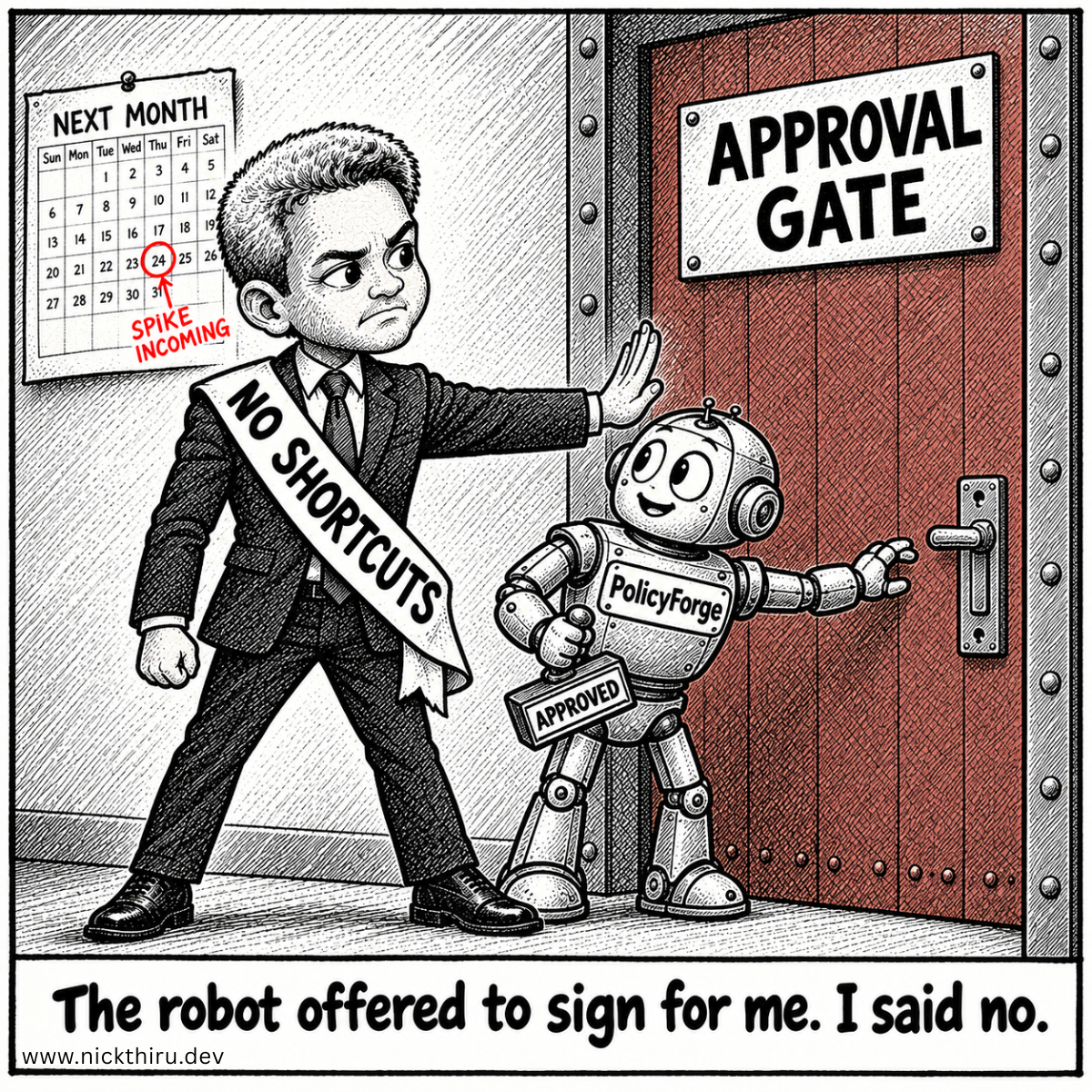 Illustration for PolicyForge — The exact numbers PolicyForge commits to